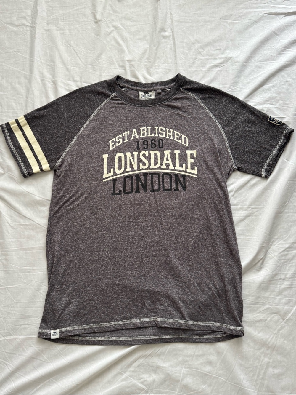 Vintage Lonsdale London Single Stitch Men’s L Graphic T-Shirt Boxing Y2K Grey